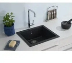 respekta Mineralite Einbausp&uuml;le 1 Becken Ohio 50 x 44 cm 50 x 44 cm - Schwarz