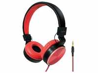 LogiLink Stereo Kopfhörer faltbar schwarz/rot
