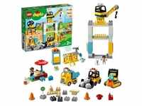 LEGO 10933 DUPLO Große Baustelle mit Licht und Ton, Fahrzeuge mit Push und Go Motor,
