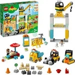 LEGO 10933 DUPLO Gro&szlig;e Baustelle mit Licht und Ton, Fahrzeuge mit Push und Go Motor,