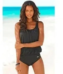 LASCANA Oversize-Tankini schwarz Gr&ouml;&szlig;e 36 - Schwarz - 36