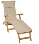 Beautissu Luxus Deckchair Auflage LoftLux DC, 175x45x5cm, Natur - Naturbelassen