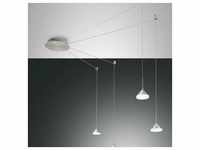 Fabas Luce LED Pendelleuchte Isabella in nickel-satiniert 4x 8W 2880lm dimmbar