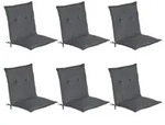 Beautissu 6er Set Niedriglehner Auflage Loft NL, 100x50x6cm, Graphitgrau - Dunkelgrau