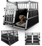 Juskys Alu Hunde-Transportbox XL - 96 &times; 90 &times; 71 cm &ndash; Auto Hundebox robust &