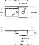 Villeroy & Boch Keramiksp&uuml;le 33371FKD, Siluet 60 R flat Fl&auml;chenb&uuml;ndige Sp&uuml;le -