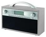 ELTA DAB+ Radio MP3 Wecker LCD-Display Holzgeh&auml;use Silber/ Grau - Silber