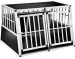 tectake&reg; Hundetransportbox doppel mit schr&auml;ger R&uuml;ckwand mit sch&uuml;tzenden
