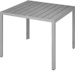 tectake&reg; Aluminium Gartentisch Maren Oberfl&auml;che in Holzoptik 90 x 90 x 74,5 cm -