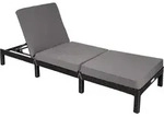 tectake&reg; Rattan Sonnenliege Sofia 196 x 66 x 27 cm - Schwarz