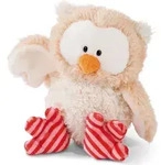 NICI Cuddly Toy Owl Owluna with turnable head, Spielzeug-Eule - Beige/Rosa