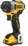 DEWALT Akku-Schrauber 1/4 Zoll 12V + 2 Akku + Schnellladeger&auml;t - Schwarz/Gelb
