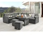 Destiny Eckgruppe SANTA PONSA mit Tisch 140x80x66 cm, grau meliert
