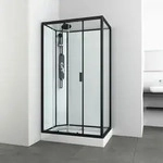 Sanotechnik Komplettduschkabine EPIC 3 235cm x 120cm x 80cm - Schwarz/Wei&szlig;
