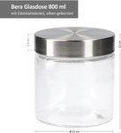6tlg. Set Vorratsdosen Bera - 2x 800ml + 2x 1,2L + 2x 1,7L - Silber