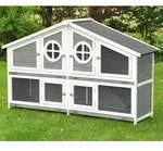 Kleintierstall Momo XXL grau 164 x 48 x 110 cm - Grau/Wei&szlig;
