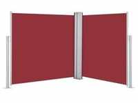 vidaXL Ausziehbare Seitenmarkise Rot 100 x 600 cm
