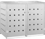 vidaXL M&uuml;lltonnenbox f&uuml;r 2 Tonnen 240 L Edelstahl - Silber