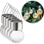HI Solar-LED-Lichter zum Aufh&auml;ngen 5 Stk. Risse-Glas-Design - Wei&szlig;