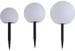 Lindby LED-Solarlampen Lago, 3er-Set, Kugeln, Erdspie&szlig;, wei&szlig; - Wei&szlig;