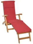 Beautissu Luxus Deckchair Auflage LoftLux DC, 175x45x5cm, Rot - Rot