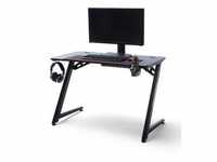 Schreibtisch DX Racer Gaming Desk in schwarz mit Dosenhalter und Mousepad