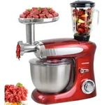 Syntrox Germany Teigknetmaschine Snilex 1300W 6,5L mit Fleischwolf rot - Rot