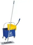 Profi Bodenreinigungs-Set inkl. Mop Stange Eimer 2x15 L Rollen Presse Wischbezug