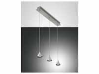 Fabas Luce LED Pendelleuchte Delta in silber 3x 8W 2169lm dimmbar