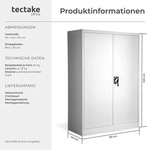 tectake&reg; Aktenschrank abschlie&szlig;bar 140 x 90 x 40 cm - Grau