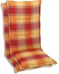 GO-DE Textil, Sesselauflage Hochlehner, 2er Set, Farbe: rot, Ma&szlig;e: 120 cm x 50 cm x