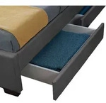 Juskys Polsterbett Lyon 140 x 200 cm grau &ndash; Bettgestell mit Lattenrost, Bettkasten