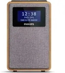 Philips TAR5005/10, Uhr, Digital, DAB, DAB+, FM, 1 W, LCD, Grau, Holz - Grau/Braun