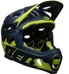 Bell SUPER DH Spherical Fahrradhelm matte/gloss blue/hi-viz L Dunkelblau - Blau