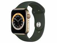 Apple Watch Series 6 (44mm) GPS+4G mit Sportarmband gold/zyperngrün watchOS