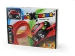 Smoby FleXtreme Starter-Set Autorennbahn - 184 bunte Schienen Elemente + 1...