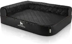 Orthop&auml;disches Eck-Hundebett Winslow aus laser-gestepptem Kunstleder XL Lehne...
