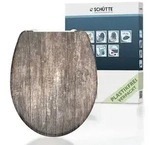 SCH&Uuml;TTE WC Sitz OLD WOOD, Duroplast Toilettendeckel mit Absenkautomatik und