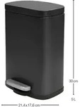 Spirella Akira, 5 l, Rechteckig, Stahl, Schwarz, Terrasse, 214 mm - Schwarz