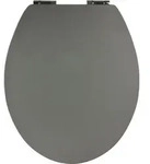 WC-Sitz Soft Touch Grau Holzkern mit Absenkautomatik und Fast-Fix - Grau