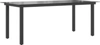 vidaXL Gartentisch Schwarz 190x90x74 cm Aluminium und Glas