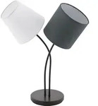 EGLO Tischlampe Almeida, Textil Tischleuchte, Nachttischlampe aus Stahl und...