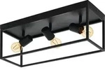EGLO Deckenlampe Silentina, 3 flammige Deckenleuchte, Industrial aus Stahl,