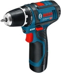 Akku-Bohrschrauber GSR 12V-15, 2 x Akku GBA 12V 2.0Ah, Bit-Set 25-tlg