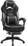 SONGMICS Gaming-Stuhl, B&uuml;rostuhl, h&ouml;henverstellbar, Grau - Grau/Schwarz