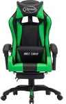 vidaXL Gaming-Stuhl mit Fu&szlig;st&uuml;tze Gr&uuml;n und Schwarz Kunstleder - Schwarz/Gr&uuml;n