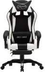 vidaXL Gaming-Stuhl mit Fu&szlig;st&uuml;tze Wei&szlig; und Schwarz Kunstleder - Wei&szlig;