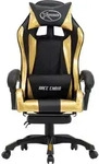 vidaXL Gaming-Stuhl mit Fu&szlig;st&uuml;tze Golden und Schwarz Kunstleder - Schwarz/Gold