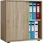 VCM B&uuml;roschrank mit 2 F&auml;chern | moderner Aktenschrank mit Schiebet&uuml;ren und Schloss