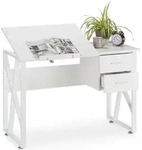 Relaxdays Schreibtisch neigbar, verstellbare Arbeitsfl&auml;che, Laptoptisch oder